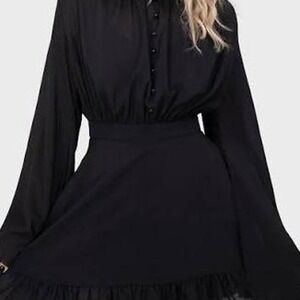 Killstar darknova mini dress flared sleeves goth witchy
